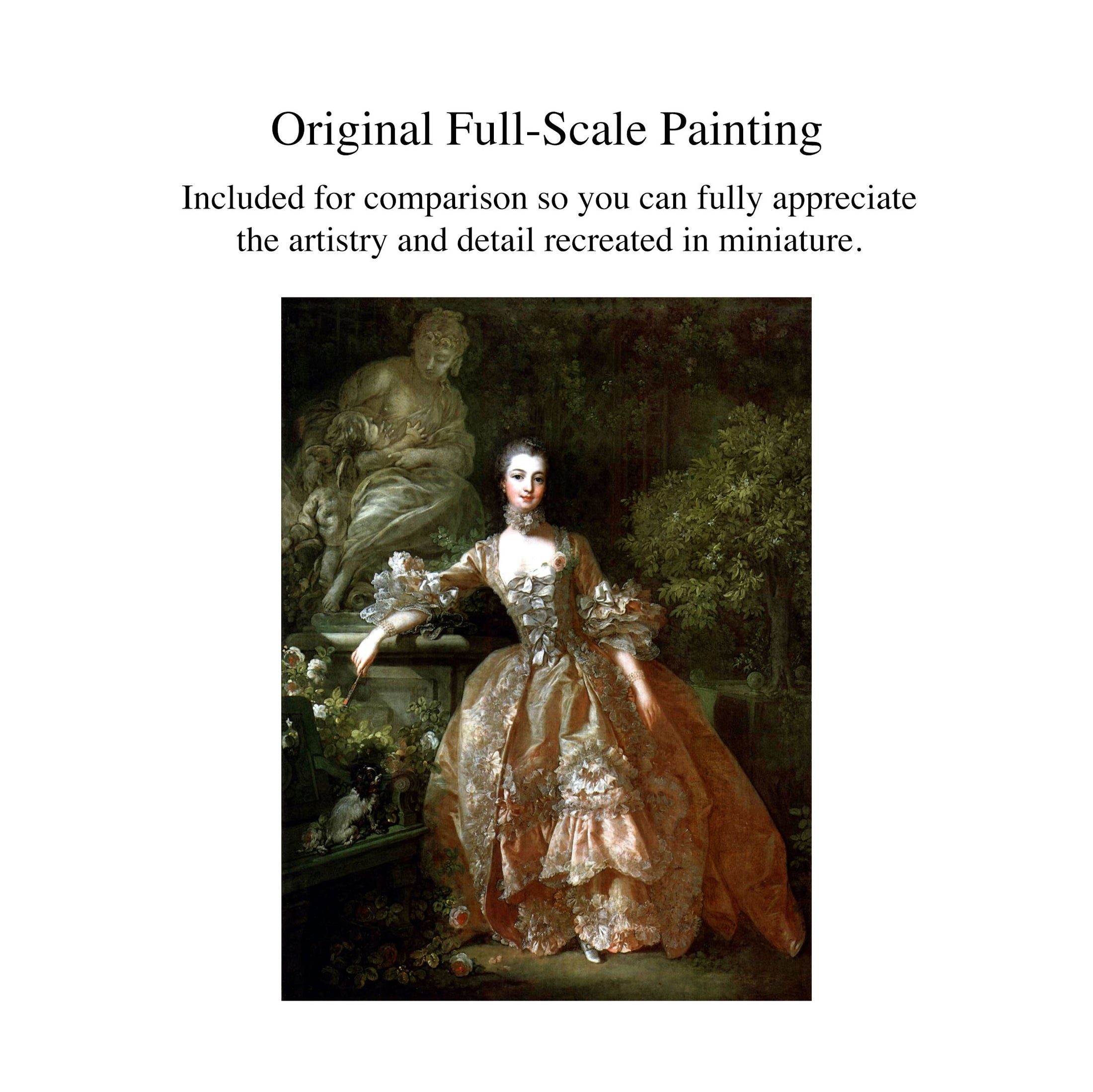 Ellen Tomy "Madame de Pompadour" Miniature Painting After Boucher