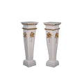Load image into Gallery viewer, Miniature Dollhouse Pair Gilt Neoclassical Bisque Columns Pedestals Plant Stands

