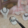 Load and play video in Gallery viewer, RESERVED MADAME Y Sun Lemmens Gothic Filigree Emerald Lace Choker Necklace on White Bust
