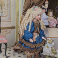Load and play video in Gallery viewer, Diane Yunnie Porcelain Victorian Companion Doll for Child, Blue Silk Dress

