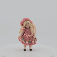 Load and play video in Gallery viewer, Tina Richardson Blonde Porcelain Little Girl Doll in Floral Pink Crochet Dress
