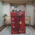 Load and play video in Gallery viewer, Sylvia Rountree Functional Aged Leather Steamer Trunk with Travel Labels & Storage
