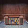 Load and play video in Gallery viewer, Alan Barnes of Tarbena Miniatures Walnut Breakfront Library Bookcase Credenza with Painted Books 2009
