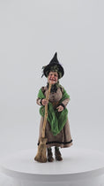 Load and play video in Gallery viewer, Friendly Witch by Creager Studios OOAK Sculpted Clay Halloween Character Lady Doll
