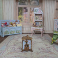 Load and play video in Gallery viewer, Signed Rococo Gilt Mantel Clock with Hidden Miniature Dollhouse Diorama
