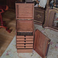 Load and play video in Gallery viewer, RESERVED FOR Judy Greenwell Jose Gomez Leather Travel Humidor Cabinet with Miniature Cigars, Drawers & Brass Hardware
