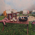 Load and play video in Gallery viewer, Bonnie Fake Handmade Miniature Axe, Chopping Block & Firewood Set 1:12 Scale
