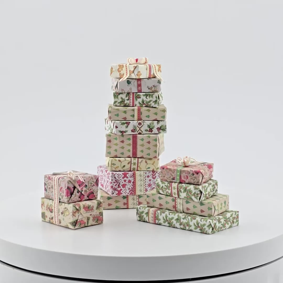 dollhouse miniature stacks of gifts