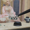 Load and play video in Gallery viewer, Sun Lemmens Emerald, Pearl & Crystal Royal Tiara on Display Stand Netherlands
