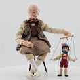 Load and play video in Gallery viewer, Geppetto and Pinocchio Puppet OOAK Clay Dollhouse Doll Figures 1:12 Scale
