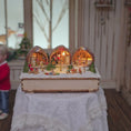 Load and play video in Gallery viewer, Volker Arnold Illuminated Walnut Shell Christmas Town Workshop Diorama 1:144
