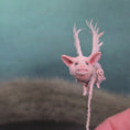 Load and play video in Gallery viewer, Aleah Klay OOAK “When Pigs Fly” Mother Pig with Twin Piglets Fantasy Sculpture
