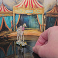 Load and play video in Gallery viewer, Vintage Artisan Circus Baby Giraffe Pull Toy with Glass Bubbles Miniature
