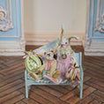 Load and play video in Gallery viewer, Marie-Pierre Gratias MP Creations Bunny & Teddy Bear Bench Easter Eggs French Vignette
