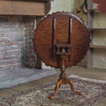 Load and play video in Gallery viewer, Signed 1980 Hand Carved Tilt-Top Pie Crust Table by Mark Hoffman
