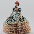 Load and play video in Gallery viewer, Stacy Hofman Victorian Porcelain Dollhouse Doll Lady with Blue Silk Ball Gown
