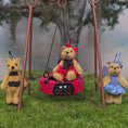 Load and play video in Gallery viewer, Anna Braun OOAK Ladybug Fairy Teddy Bear in Red Tutu with Spotted Wings and Antennae
