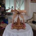 Load and play video in Gallery viewer, Volker Arnold German Christmas Tree Pyramid with Star Arch, Choir Angels & Pink Candles
