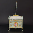 Load and play video in Gallery viewer, June Clinkscales Custom Rococo Gilt Blue Baby’s Changing Table with Hanging Rail
