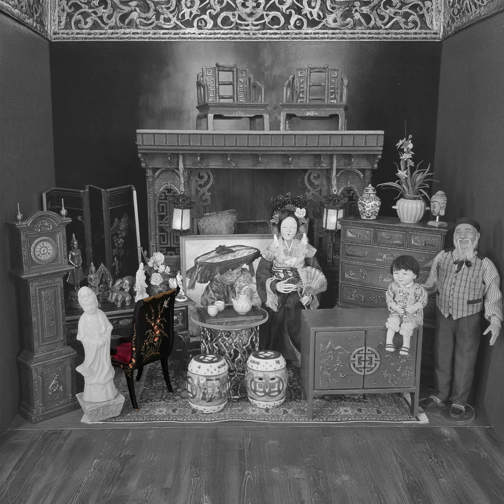 Black Lacquer Chinoiserie Hand-Painted Gilt Oriental Silk Upholstered Desk Chair IGMA Rosemarie Torre