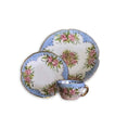 Load image into Gallery viewer, Teresa Welch Baby Blue Rose 3-Piece Porcelain Dessert Set 2014
