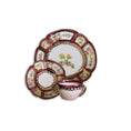 Load image into Gallery viewer, Teresa Welch Burgundy & Gold Floral 3-Piece Dessert Set RARE 1994
