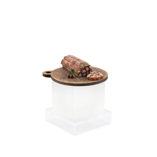Miniature Dollhouse Rustic European Cherry Jelly Roll Cake On Baker Board Clay
