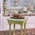 Load image into Gallery viewer, Miniature Dollhouse Rustic European Cherry Jelly Roll Cake On Baker Board Clay
