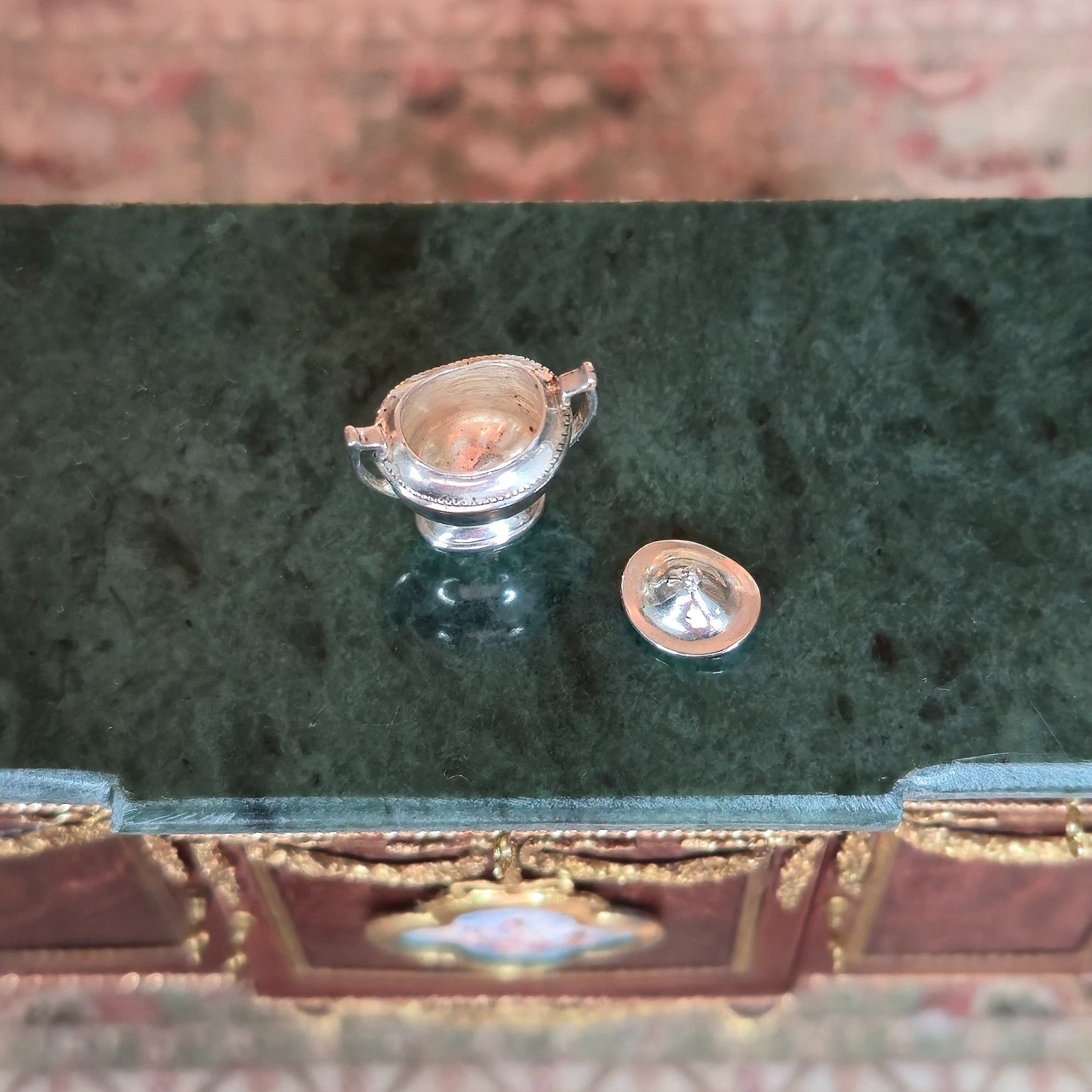 Sterling Silver Lidded Sugar Bowl by Peter Acquisto IGMA Miniature Dollhouse