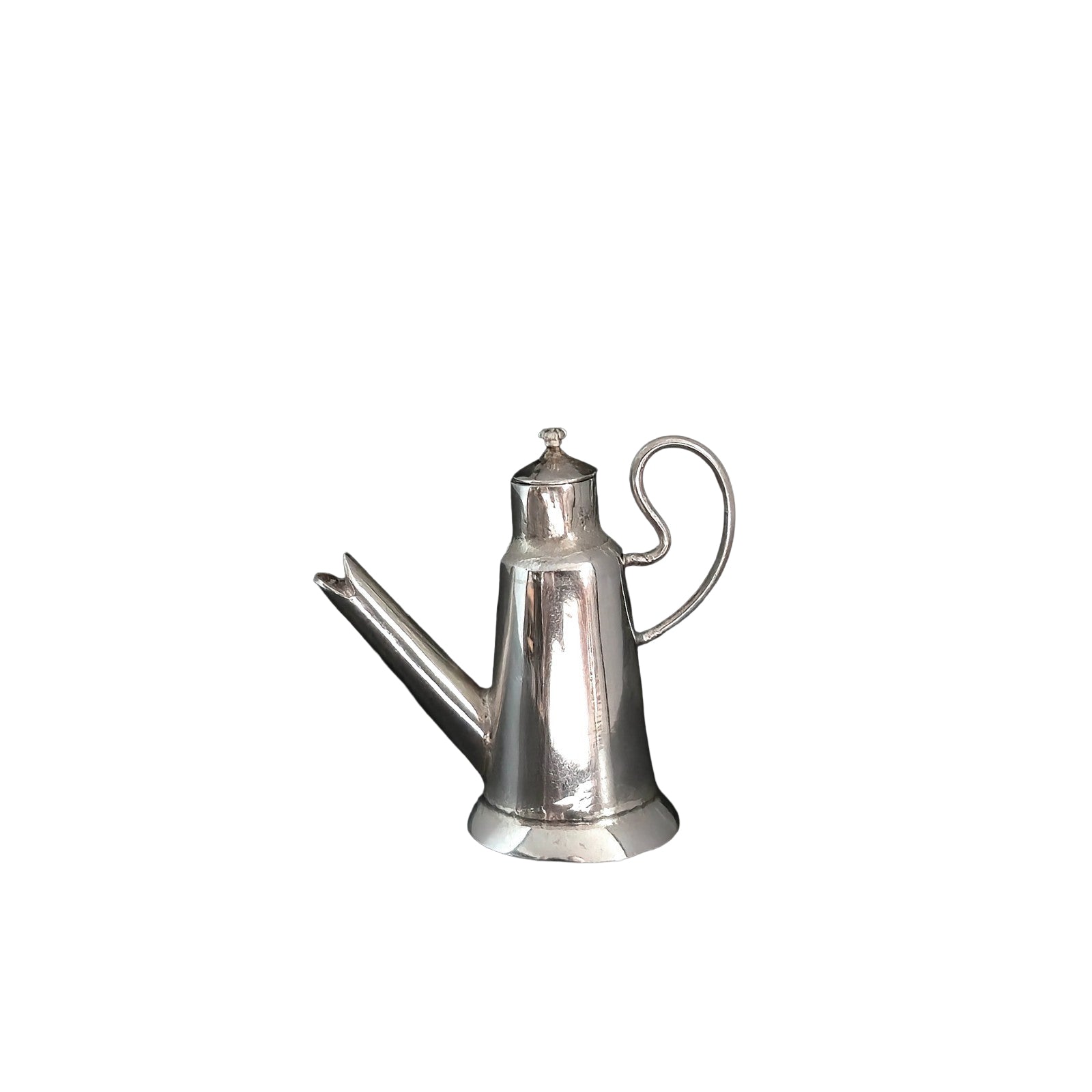 Miniature Dollhouse Old French Sterling Silver Coffeepot Chocolate Jug 1:12