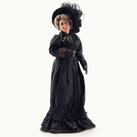 Victorian Mourning Dowager Original Marcia Backstrom Sculpted Dollhouse Doll