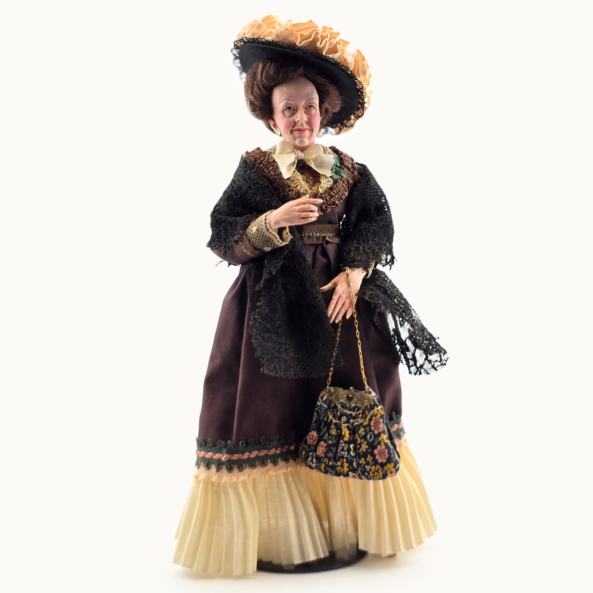 Victorian Lady Silk Walking Gown Original Marcia Backstrom Sculpted Dollhouse Doll 1999