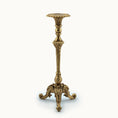 Load image into Gallery viewer, Decorative gold candlestand on a white background by John J. Hodgson
