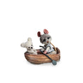 Load image into Gallery viewer, Aleah Klay Mouse in Row Boat with Teddy Bear OOAK Miniature c.2012
