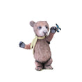 Load image into Gallery viewer, Aleah Klay Brown Bear with Blue Butterfly OOAK Miniature 2013
