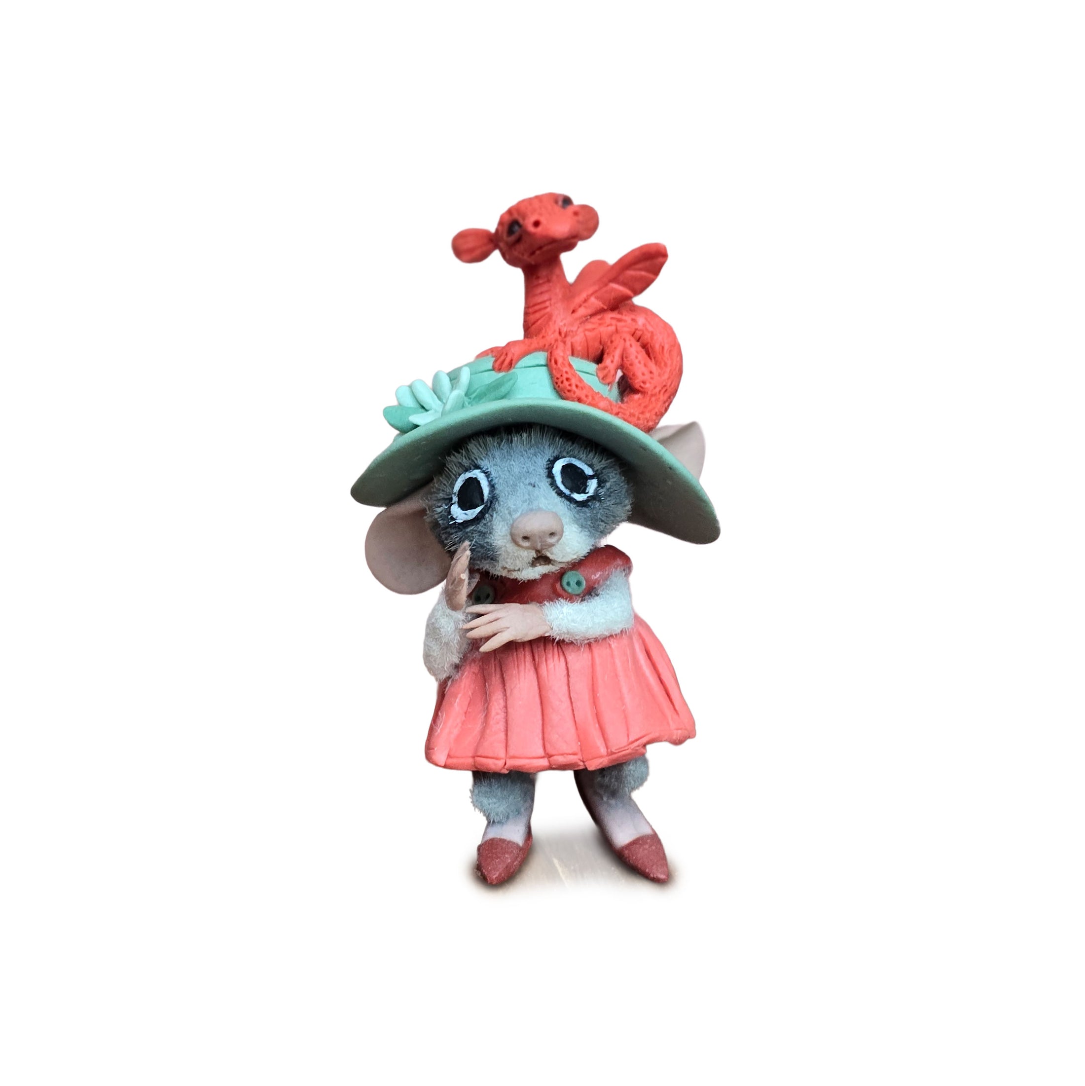 Aleah Klay “Miniature Mouse with Pet Dragon Hat” OOAK 2014