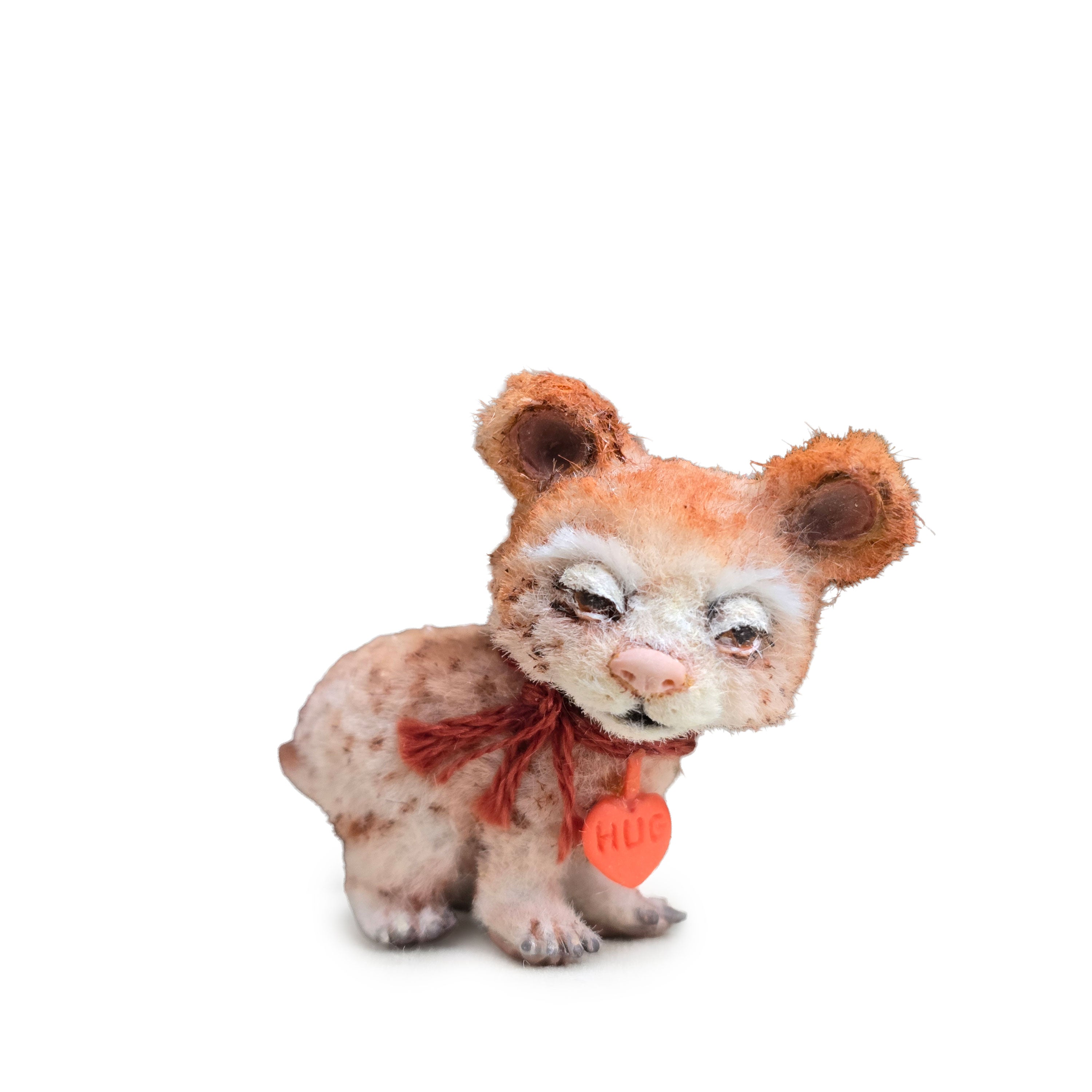 Aleah Klay Whimsical Spotted Hug Bear Cub OOAK 2016 Hand Sculpted